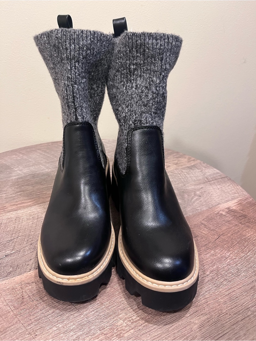 Dolce Vita Black Leather Vionie Sweater Boots